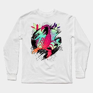 Blue Red Blend Cosmic Scorpion Long Sleeve T-Shirt